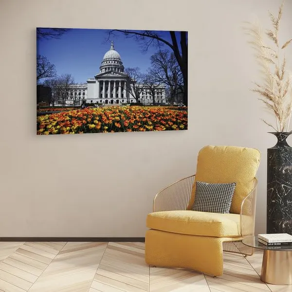 Multicolor_Wisconsin_State_Capitol,_Wooden_Framed_Canvas_Paintings_|_For_Home_Decor_|_Bedroom,_Living_Room,Wall_Decoration_|_Wall_Art_Painting,_Ct0399,_Size_16_X_24_In