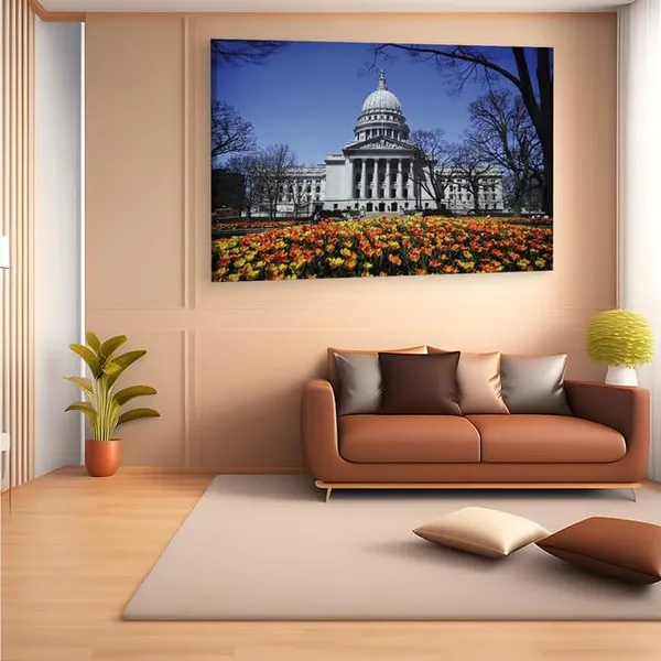 Multicolor_Wisconsin_State_Capitol,_Wooden_Framed_Canvas_Paintings_|_For_Home_Decor_|_Bedroom,_Living_Room,Wall_Decoration_|_Wall_Art_Painting,_Ct0399,_Size_16_X_24_In