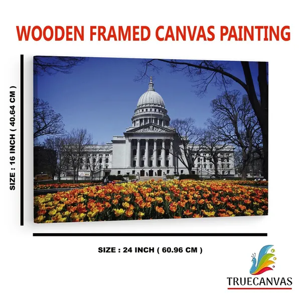 Multicolor_Wisconsin_State_Capitol,_Wooden_Framed_Canvas_Paintings_|_For_Home_Decor_|_Bedroom,_Living_Room,Wall_Decoration_|_Wall_Art_Painting,_Ct0399,_Size_16_X_24_In