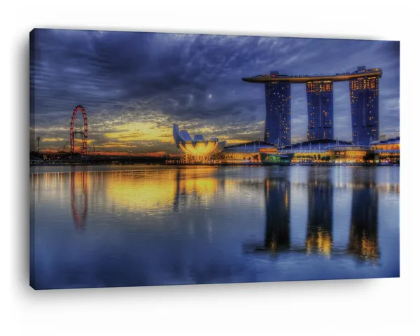 Multicolor_Marina_Bay_Sands_Singapore,_Wooden_Framed_Canvas_Paintings_|_For_Home_Decor_|_Bedroom,_Living_Room,Wall_Decoration_|_Wall_Art_Painting,_Ct0400,_Size_16_X_24_In