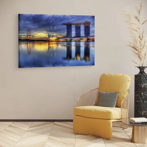 Multicolor_Marina_Bay_Sands_Singapore,_Wooden_Framed_Canvas_Paintings_|_For_Home_Decor_|_Bedroom,_Living_Room,Wall_Decoration_|_Wall_Art_Painting,_Ct0400,_Size_16_X_24_In