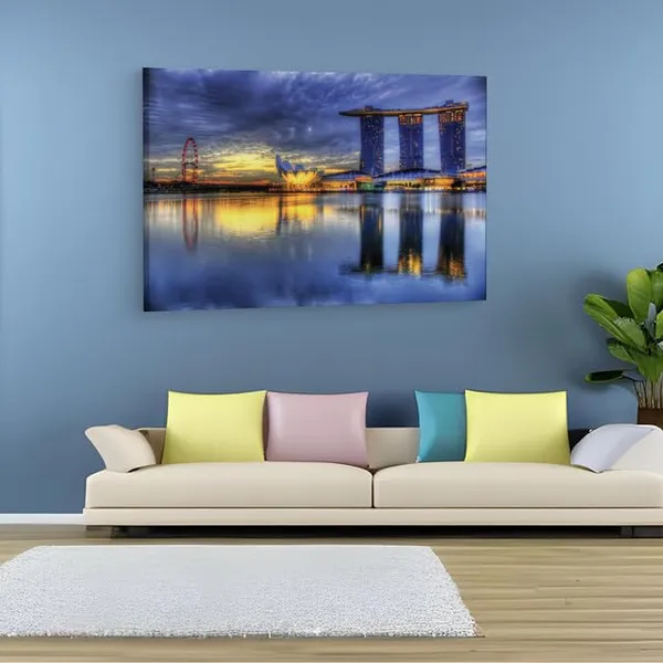 Multicolor_Marina_Bay_Sands_Singapore,_Wooden_Framed_Canvas_Paintings_|_For_Home_Decor_|_Bedroom,_Living_Room,Wall_Decoration_|_Wall_Art_Painting,_Ct0400,_Size_16_X_24_In