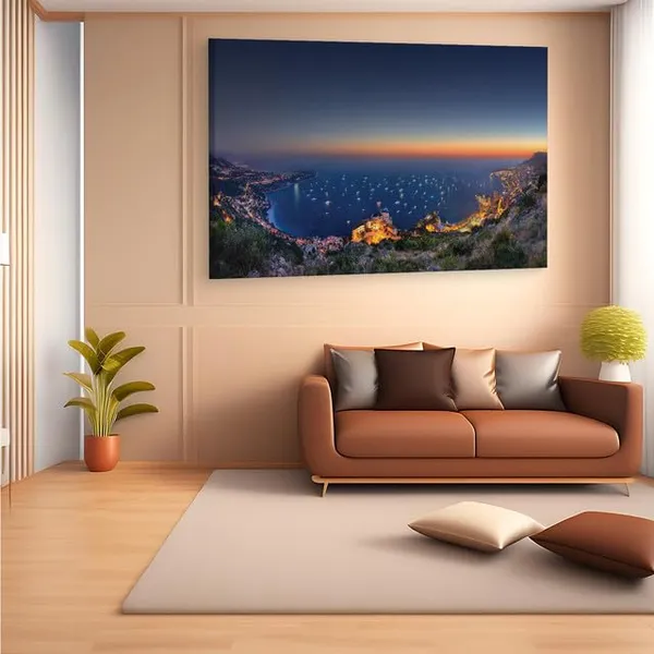 Multicolor_Sunset_Monaco,_Wooden_Framed_Canvas_Paintings_|_For_Home_Decor_|_Bedroom,_Living_Room,Wall_Decoration_|_Wall_Art_Painting,_Ct0402,_Size_16_X_24_In