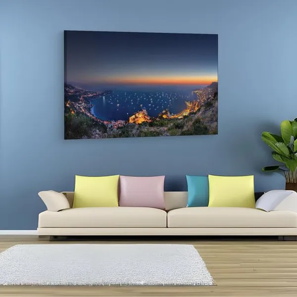 Multicolor_Sunset_Monaco,_Wooden_Framed_Canvas_Paintings_|_For_Home_Decor_|_Bedroom,_Living_Room,Wall_Decoration_|_Wall_Art_Painting,_Ct0402,_Size_16_X_24_In
