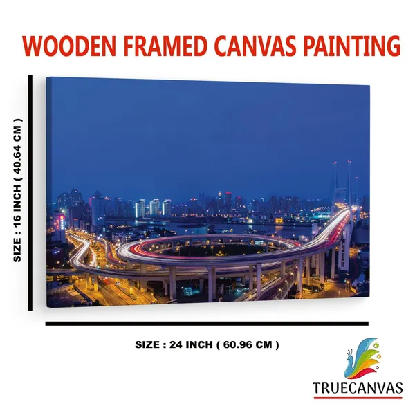 Multicolor_Nanpu_Bridge,_Wooden_Framed_Canvas_Paintings_|_For_Home_Decor_|_Bedroom,_Living_Room,Wall_Decoration_|_Wall_Art_Painting,_Ct0403,_Size_16_X_24_In