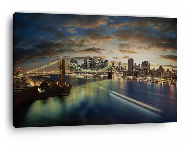 Multicolor_Brooklyn_Bridge,_Wooden_Framed_Canvas_Paintings_|_For_Home_Decor_|_Bedroom,_Living_Room,Wall_Decoration_|_Wall_Art_Painting,_Ct0405,_Size_16_X_24_In