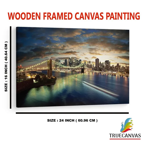 Multicolor_Brooklyn_Bridge,_Wooden_Framed_Canvas_Paintings_|_For_Home_Decor_|_Bedroom,_Living_Room,Wall_Decoration_|_Wall_Art_Painting,_Ct0405,_Size_16_X_24_In