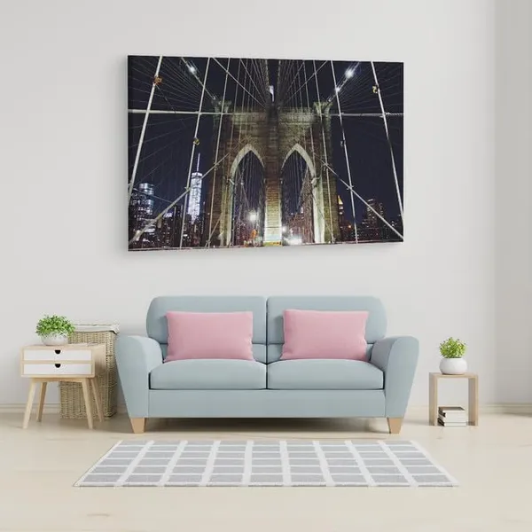 Multicolor_Brooklyn_Bridge,_Wooden_Framed_Canvas_Paintings_|_For_Home_Decor_|_Bedroom,_Living_Room,Wall_Decoration_|_Wall_Art_Painting,_Ct0410,_Size_16_X_24_In