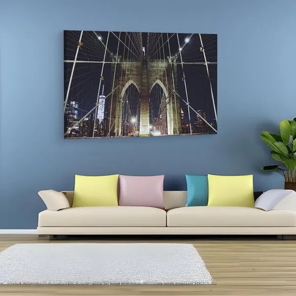 Multicolor_Brooklyn_Bridge,_Wooden_Framed_Canvas_Paintings_|_For_Home_Decor_|_Bedroom,_Living_Room,Wall_Decoration_|_Wall_Art_Painting,_Ct0410,_Size_16_X_24_In