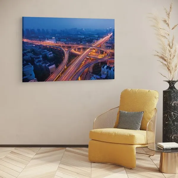 Multicolor_Freeway_City,_Wooden_Framed_Canvas_Paintings_|_For_Home_Decor_|_Bedroom,_Living_Room,Wall_Decoration_|_Wall_Art_Painting,_Ct0415,_Size_16_X_24_In