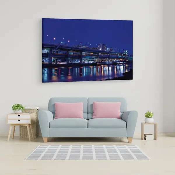 Multicolor_Night,_City,_Fukuoka,_Wooden_Framed_Canvas_Paintings_|_For_Home_Decor_|_Bedroom,_Living_Room,Wall_Decoration_|_Wall_Art_Painting,_Ct0416,_Size_16_X_24_In