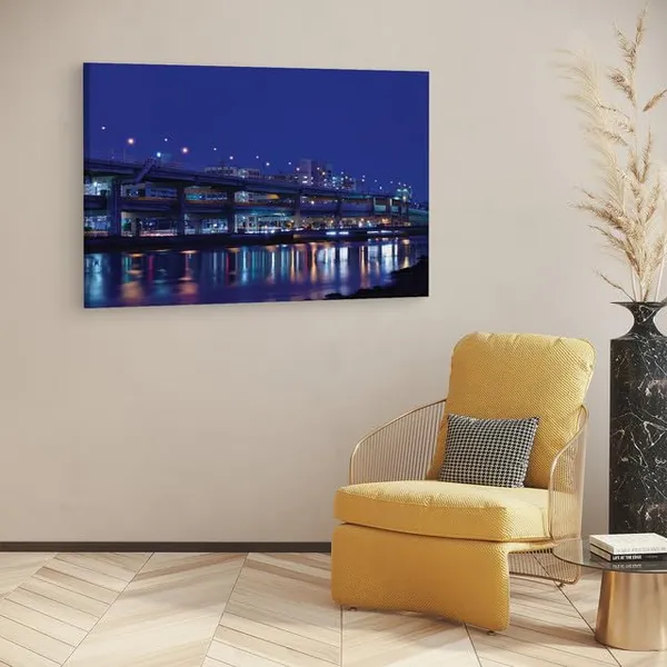Multicolor_Night,_City,_Fukuoka,_Wooden_Framed_Canvas_Paintings_|_For_Home_Decor_|_Bedroom,_Living_Room,Wall_Decoration_|_Wall_Art_Painting,_Ct0416,_Size_16_X_24_In