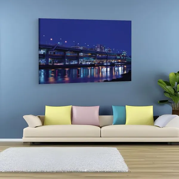 Multicolor_Night,_City,_Fukuoka,_Wooden_Framed_Canvas_Paintings_|_For_Home_Decor_|_Bedroom,_Living_Room,Wall_Decoration_|_Wall_Art_Painting,_Ct0416,_Size_16_X_24_In