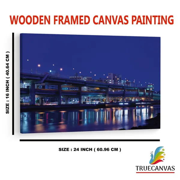 Multicolor_Night,_City,_Fukuoka,_Wooden_Framed_Canvas_Paintings_|_For_Home_Decor_|_Bedroom,_Living_Room,Wall_Decoration_|_Wall_Art_Painting,_Ct0416,_Size_16_X_24_In