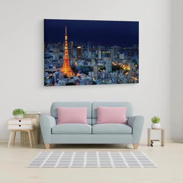 Multicolor_Tokyo_Tower,_Wooden_Framed_Canvas_Paintings_|_For_Home_Decor_|_Bedroom,_Living_Room,Wall_Decoration_|_Wall_Art_Painting,_Ct0430,_Size_16_X_24_In