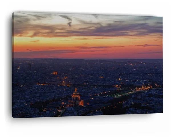 Multicolor_Paris_Sunset_From_Montparnasse,_Wooden_Framed_Canvas_Paintings_|_For_Home_Decor_|_Bedroom,_Living_Room,Wall_Decoration_|_Wall_Art_Painting,_Ct0433,_Size_16_X_24_In