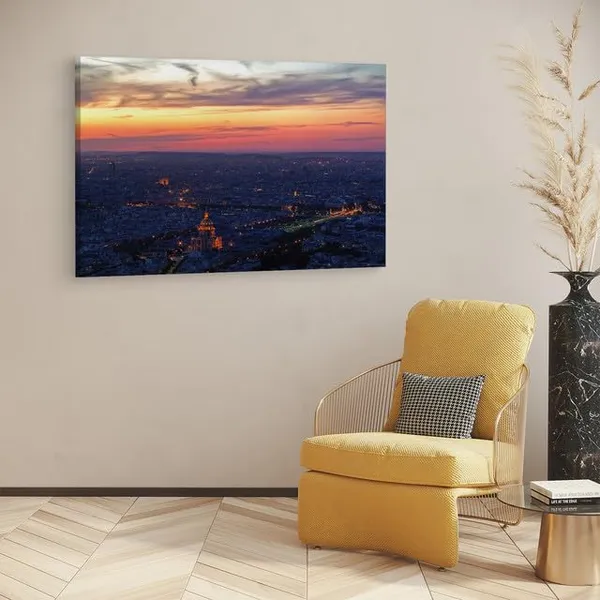 Multicolor_Paris_Sunset_From_Montparnasse,_Wooden_Framed_Canvas_Paintings_|_For_Home_Decor_|_Bedroom,_Living_Room,Wall_Decoration_|_Wall_Art_Painting,_Ct0433,_Size_16_X_24_In
