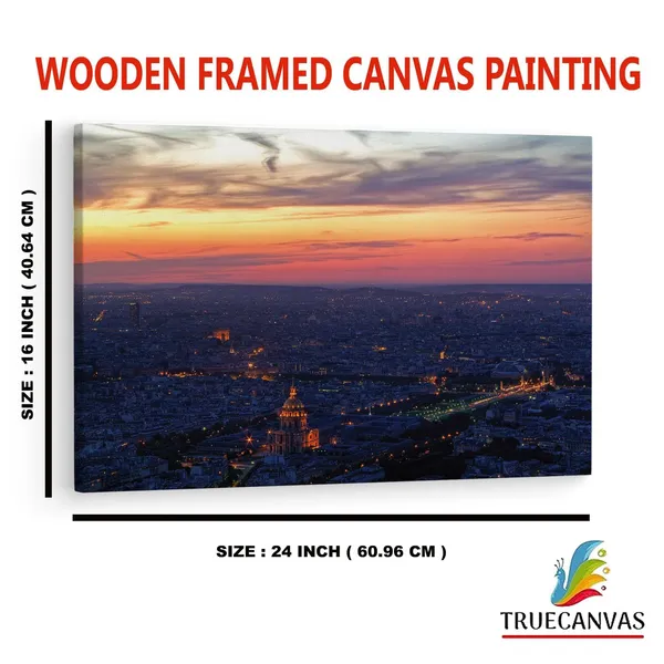 Multicolor_Paris_Sunset_From_Montparnasse,_Wooden_Framed_Canvas_Paintings_|_For_Home_Decor_|_Bedroom,_Living_Room,Wall_Decoration_|_Wall_Art_Painting,_Ct0433,_Size_16_X_24_In