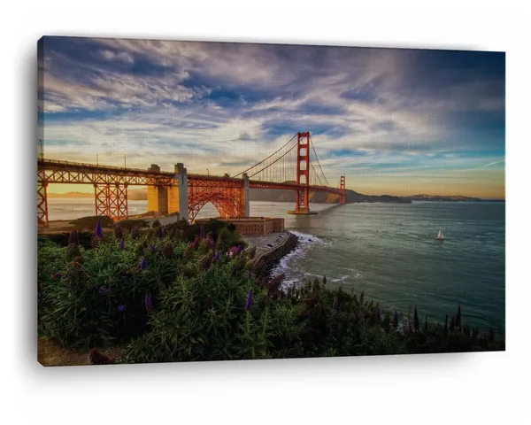 Multicolor_Golden_Gate_Bridge,_Wooden_Framed_Canvas_Paintings_|_For_Home_Decor_|_Bedroom,_Living_Room,Wall_Decoration_|_Wall_Art_Painting,_Ct0439,_Size_16_X_24_In
