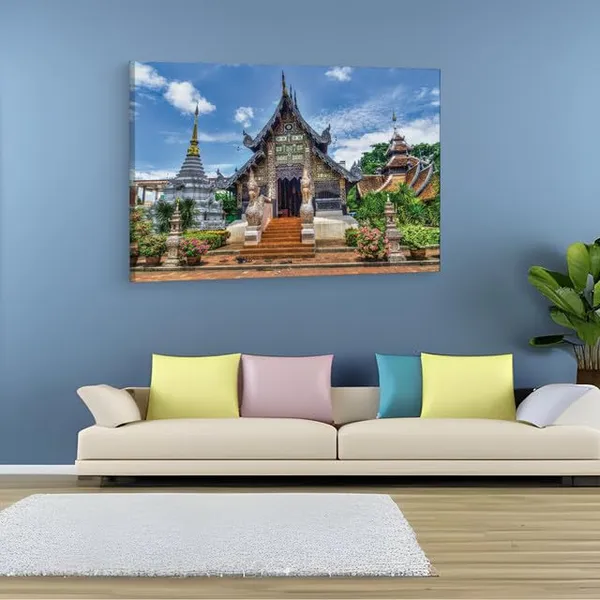 Multicolor_Chiang_Mai_Old_City_Bangkok,_Wooden_Framed_Canvas_Paintings_|_For_Home_Decor_|_Bedroom,_Living_Room,Wall_Decoration_|_Wall_Art_Painting,_Ct0443,_Size_16_X_24_In