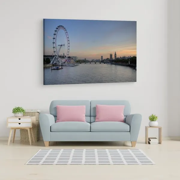 Multicolor_River_Thames,_Wooden_Framed_Canvas_Paintings_|_For_Home_Decor_|_Bedroom,_Living_Room,Wall_Decoration_|_Wall_Art_Painting,_Ct0445,_Size_16_X_24_In