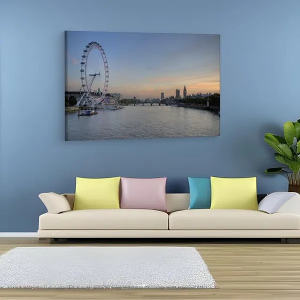Multicolor_River_Thames,_Wooden_Framed_Canvas_Paintings_|_For_Home_Decor_|_Bedroom,_Living_Room,Wall_Decoration_|_Wall_Art_Painting,_Ct0445,_Size_16_X_24_In