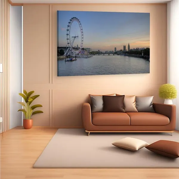 Multicolor_River_Thames,_Wooden_Framed_Canvas_Paintings_|_For_Home_Decor_|_Bedroom,_Living_Room,Wall_Decoration_|_Wall_Art_Painting,_Ct0445,_Size_16_X_24_In