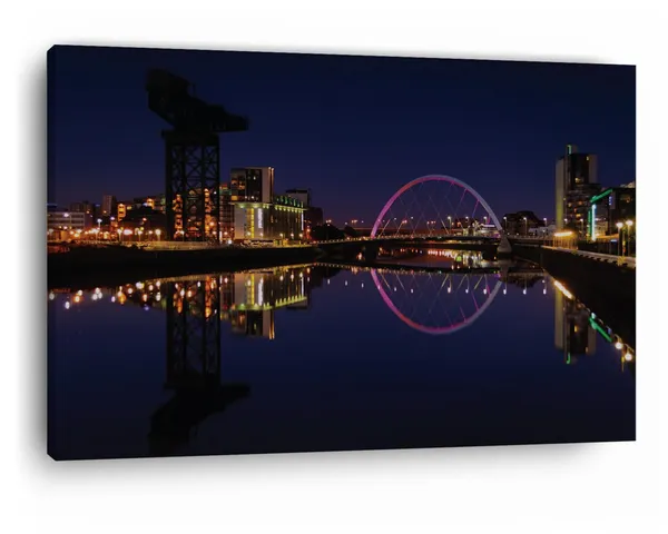 Multicolor_Glasgow_Clyde_Arc_Bridge_Canvas,_Wooden_Framed_Canvas_Paintings_|_For_Home_Decor_|_Bedroom,_Living_Room,Wall_Decoration_|_Wall_Art_Painting,_Ct0453,_Size_16_X_24_In