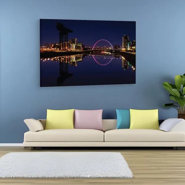 Multicolor_Glasgow_Clyde_Arc_Bridge_Canvas,_Wooden_Framed_Canvas_Paintings_|_For_Home_Decor_|_Bedroom,_Living_Room,Wall_Decoration_|_Wall_Art_Painting,_Ct0453,_Size_16_X_24_In