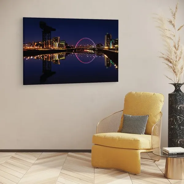 Multicolor_Glasgow_Clyde_Arc_Bridge_Canvas,_Wooden_Framed_Canvas_Paintings_|_For_Home_Decor_|_Bedroom,_Living_Room,Wall_Decoration_|_Wall_Art_Painting,_Ct0453,_Size_16_X_24_In