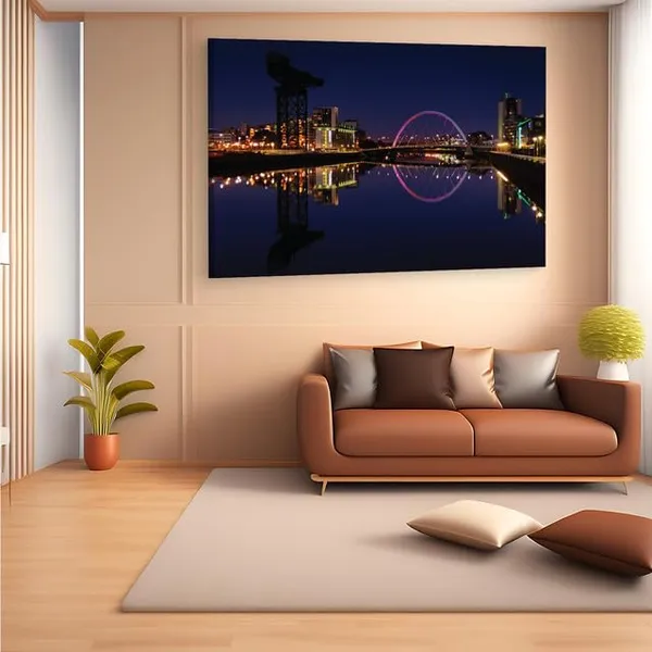 Multicolor_Glasgow_Clyde_Arc_Bridge_Canvas,_Wooden_Framed_Canvas_Paintings_|_For_Home_Decor_|_Bedroom,_Living_Room,Wall_Decoration_|_Wall_Art_Painting,_Ct0453,_Size_16_X_24_In