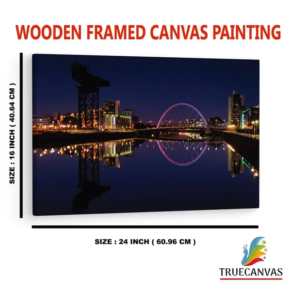 Multicolor_Glasgow_Clyde_Arc_Bridge_Canvas,_Wooden_Framed_Canvas_Paintings_|_For_Home_Decor_|_Bedroom,_Living_Room,Wall_Decoration_|_Wall_Art_Painting,_Ct0453,_Size_16_X_24_In