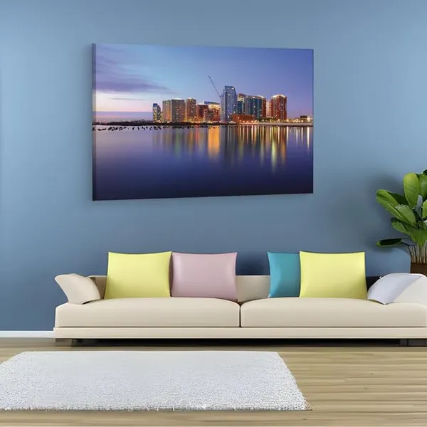 Multicolor_Jersey_City_Night_Purple,_Wooden_Framed_Canvas_Paintings_|_For_Home_Decor_|_Bedroom,_Living_Room,Wall_Decoration_|_Wall_Art_Painting,_Ct0454,_Size_16_X_24_In