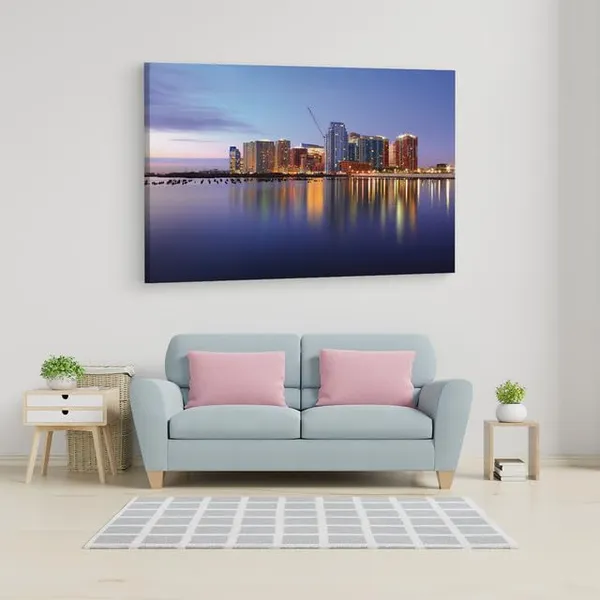 Multicolor_Jersey_City_Night_Purple,_Wooden_Framed_Canvas_Paintings_|_For_Home_Decor_|_Bedroom,_Living_Room,Wall_Decoration_|_Wall_Art_Painting,_Ct0454,_Size_16_X_24_In
