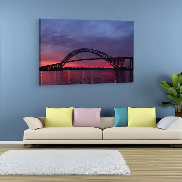 Multicolor_Bayonne_Bridge,_Wooden_Framed_Canvas_Paintings_|_For_Home_Decor_|_Bedroom,_Living_Room,Wall_Decoration_|_Wall_Art_Painting,_Ct0455,_Size_16_X_24_In