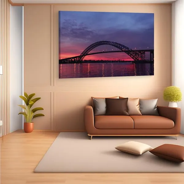 Multicolor_Bayonne_Bridge,_Wooden_Framed_Canvas_Paintings_|_For_Home_Decor_|_Bedroom,_Living_Room,Wall_Decoration_|_Wall_Art_Painting,_Ct0455,_Size_16_X_24_In
