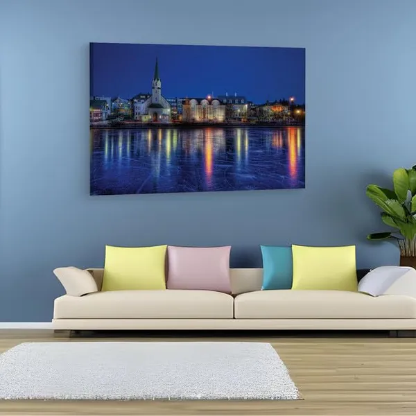 Multicolor_Frozen_Pond_Iceland_Reykjavik,_Wooden_Framed_Canvas_Paintings_|_For_Home_Decor_|_Bedroom,_Living_Room,Wall_Decoration_|_Wall_Art_Painting,_Ct0457,_Size_16_X_24_In
