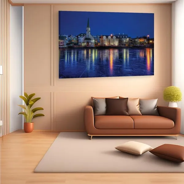 Multicolor_Frozen_Pond_Iceland_Reykjavik,_Wooden_Framed_Canvas_Paintings_|_For_Home_Decor_|_Bedroom,_Living_Room,Wall_Decoration_|_Wall_Art_Painting,_Ct0457,_Size_16_X_24_In