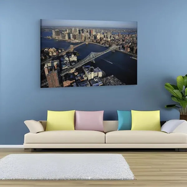 Multicolor_Brooklyn_Bridge,_Wooden_Framed_Canvas_Paintings_|_For_Home_Decor_|_Bedroom,_Living_Room,Wall_Decoration_|_Wall_Art_Painting,_Ct0462,_Size_16_X_24_In