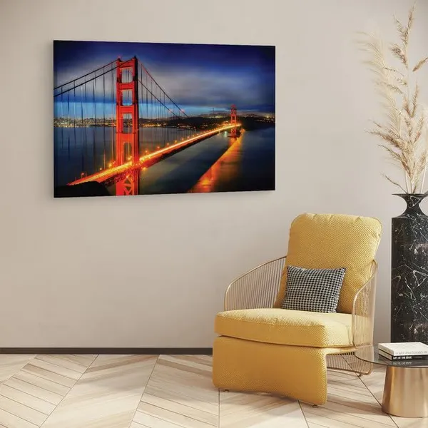 Multicolor_Golden_Gate_Bridge,_Wooden_Framed_Canvas_Paintings_|_For_Home_Decor_|_Bedroom,_Living_Room,Wall_Decoration_|_Wall_Art_Painting,_Ct0467,_Size_16_X_24_In