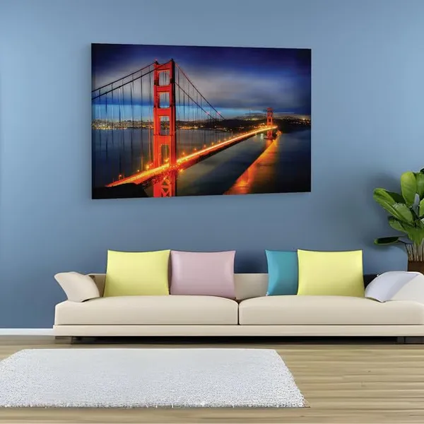 Multicolor_Golden_Gate_Bridge,_Wooden_Framed_Canvas_Paintings_|_For_Home_Decor_|_Bedroom,_Living_Room,Wall_Decoration_|_Wall_Art_Painting,_Ct0467,_Size_16_X_24_In