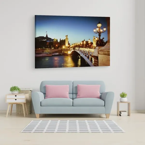 Multicolor_Pont_Alexandre_Iii,_Wooden_Framed_Canvas_Paintings_|_For_Home_Decor_|_Bedroom,_Living_Room,Wall_Decoration_|_Wall_Art_Painting,_Ct0468,_Size_16_X_24_In