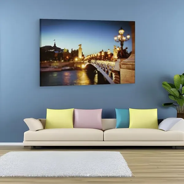 Multicolor_Pont_Alexandre_Iii,_Wooden_Framed_Canvas_Paintings_|_For_Home_Decor_|_Bedroom,_Living_Room,Wall_Decoration_|_Wall_Art_Painting,_Ct0468,_Size_16_X_24_In