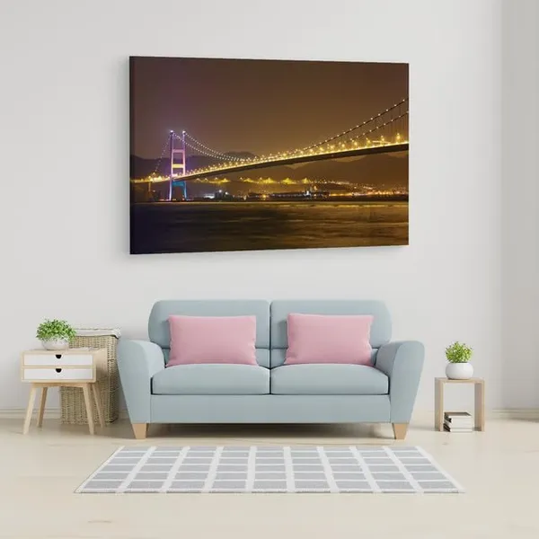 Multicolor_Tsing_Ma_Bridge,_Wooden_Framed_Canvas_Paintings_|_For_Home_Decor_|_Bedroom,_Living_Room,Wall_Decoration_|_Wall_Art_Painting,_Ct0471,_Size_16_X_24_In