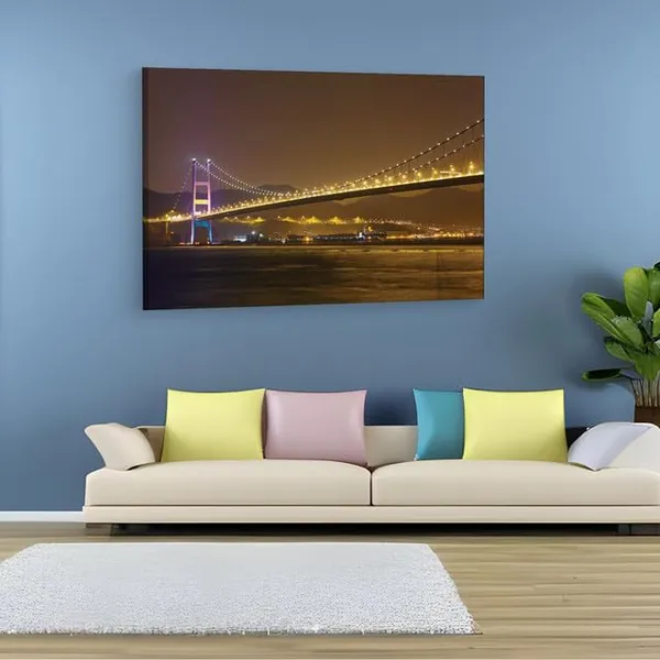 Multicolor_Tsing_Ma_Bridge,_Wooden_Framed_Canvas_Paintings_|_For_Home_Decor_|_Bedroom,_Living_Room,Wall_Decoration_|_Wall_Art_Painting,_Ct0471,_Size_16_X_24_In