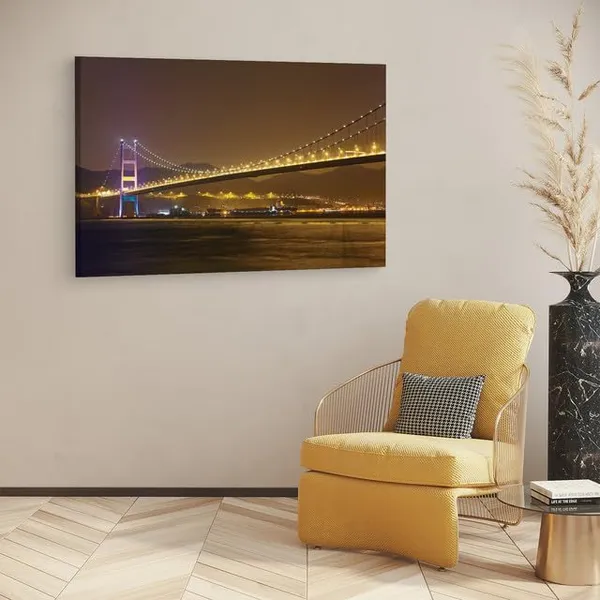 Multicolor_Tsing_Ma_Bridge,_Wooden_Framed_Canvas_Paintings_|_For_Home_Decor_|_Bedroom,_Living_Room,Wall_Decoration_|_Wall_Art_Painting,_Ct0471,_Size_16_X_24_In