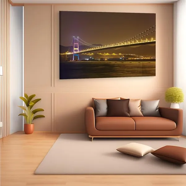 Multicolor_Tsing_Ma_Bridge,_Wooden_Framed_Canvas_Paintings_|_For_Home_Decor_|_Bedroom,_Living_Room,Wall_Decoration_|_Wall_Art_Painting,_Ct0471,_Size_16_X_24_In