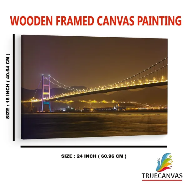 Multicolor_Tsing_Ma_Bridge,_Wooden_Framed_Canvas_Paintings_|_For_Home_Decor_|_Bedroom,_Living_Room,Wall_Decoration_|_Wall_Art_Painting,_Ct0471,_Size_16_X_24_In