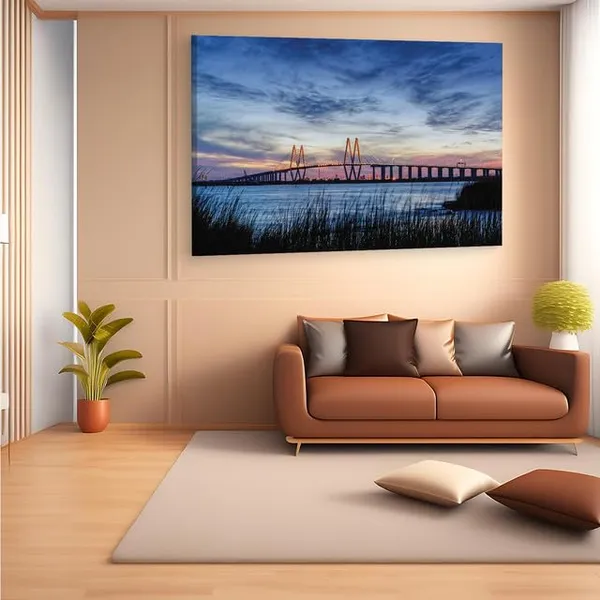 Multicolor_Fred_Hartman_Bridge,_Wooden_Framed_Canvas_Paintings_|_For_Home_Decor_|_Bedroom,_Living_Room,Wall_Decoration_|_Wall_Art_Painting,_Ct0472,_Size_16_X_24_In