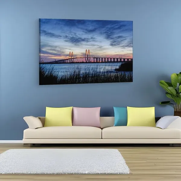 Multicolor_Fred_Hartman_Bridge,_Wooden_Framed_Canvas_Paintings_|_For_Home_Decor_|_Bedroom,_Living_Room,Wall_Decoration_|_Wall_Art_Painting,_Ct0472,_Size_16_X_24_In